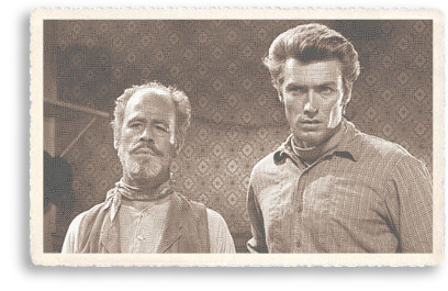 Paul Brinegar and Clint Eastwood in "Rawhide."