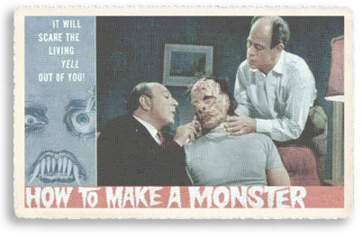 Lobby card from the 1957 horror flick How To Make a Monster.